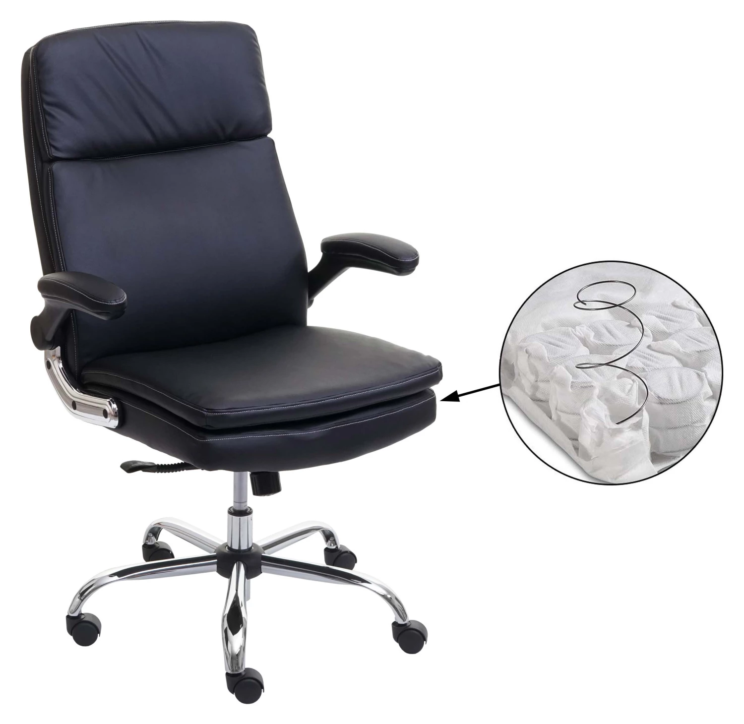 Bürostuhl HWC-F83 - Schwarz 2 Bürostuhl HWC-F83 - Schwarz – Bild 2