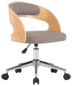 VidaXL Drehbarer Bürostuhl Bugholz - Taupe - Textil
