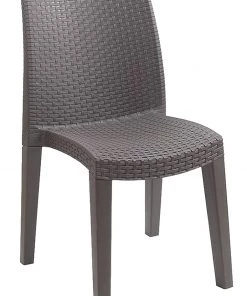 Dmora Stapelbarer Stuhl mit Rattaneffekt