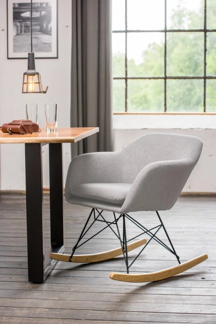 KAWOLA Stuhl STELLA Schaukelstuhl - Stuhl STELLA Schaukelstuhl Hellgrau 2 KAWOLA Stuhl STELLA Schaukelstuhl - Stuhl STELLA Schaukelstuhl Hellgrau – Bild 2