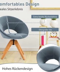 Costway Akzentstuhl 360° drehbar - Grau -Deutschland Stühle Verkaufs-Shop cb17b0f5ad3143538309a9f80fa65cc7