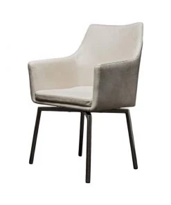 KAWOLA Stuhl CALI Microfaser - Stuhl Cali Sessel Microfaser Esszimmerstuhl creme Füße Edelstahl