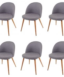 Esszimmerstuhl HWC-D53 (6er-Set) - Grau