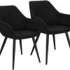 Woltu Esszimmerstuhl Bela (2er Set) - Schwarz