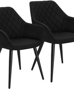 Woltu Esszimmerstuhl Bela (2er Set) - Schwarz