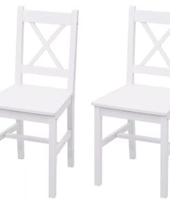 Esszimmerstuhl HWC-F77 (2er Set) - Weiß