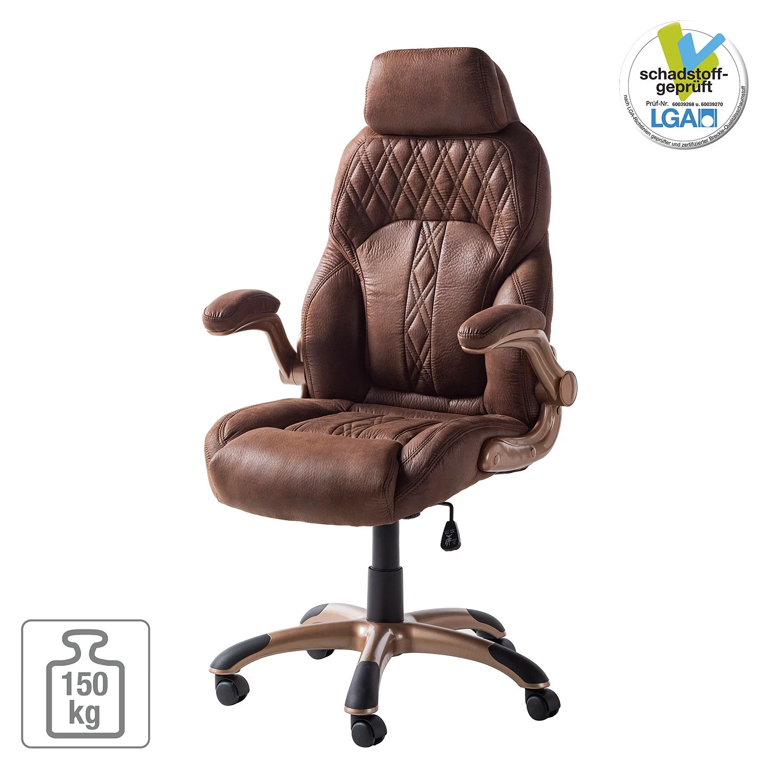 Home24office Chefsessel Baylor XXL - Braun / Kupfer 7 Home24office Chefsessel Baylor XXL - Braun / Kupfer – Bild 7