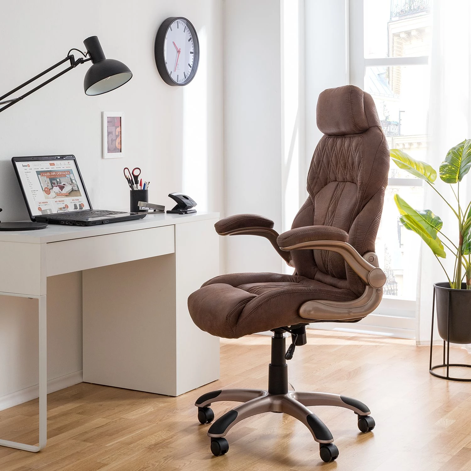 Home24office Chefsessel Baylor XXL - Braun / Kupfer 2 Home24office Chefsessel Baylor XXL - Braun / Kupfer – Bild 2