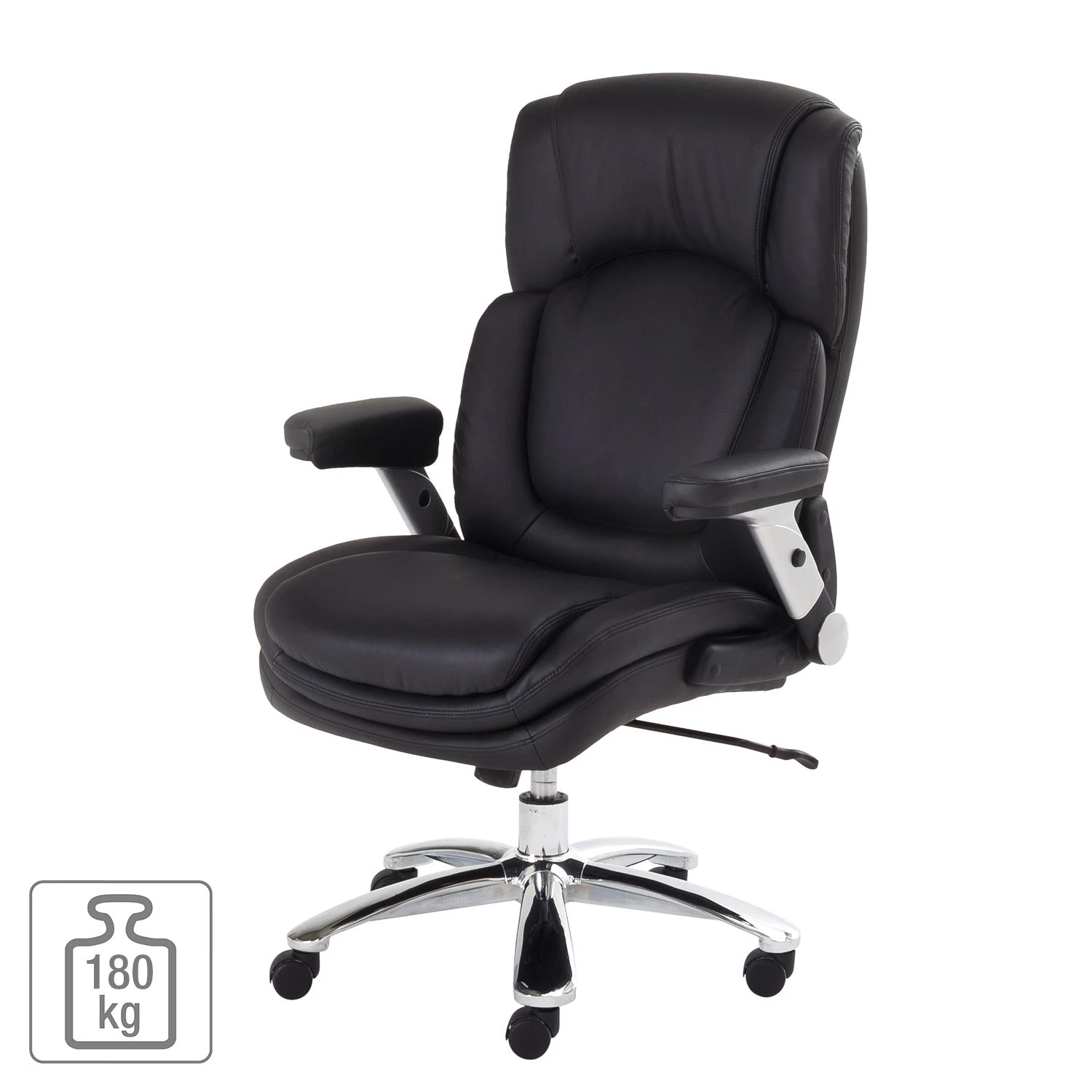 Fredriks Chefsessel Buda XXL - Kunstleder - Schwarz / Silber 2 Fredriks Chefsessel Buda XXL - Kunstleder - Schwarz / Silber – Bild 2