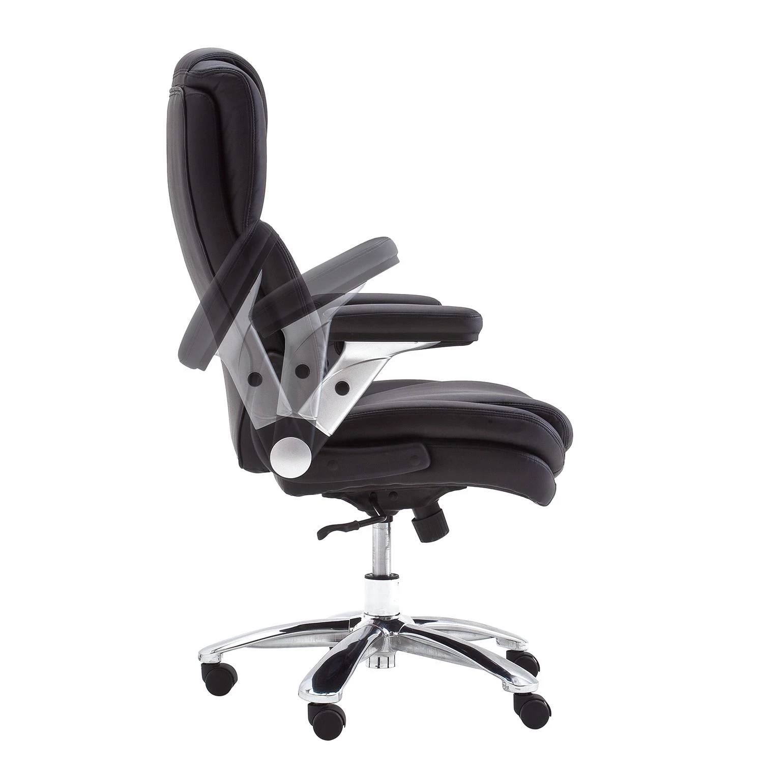 Fredriks Chefsessel Buda XXL - Kunstleder - Schwarz / Silber 7 Fredriks Chefsessel Buda XXL - Kunstleder - Schwarz / Silber – Bild 7