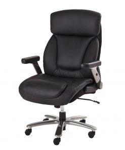 Fredriks Chefsessel Deverre XXL - Kunstleder - Schwarz / Silber