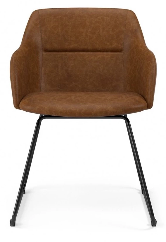 KAWOLA Stuhl MALIMA Kunstleder - KAWOLA Stuhl MALIMA Kunstleder braun Kufe Metall schwarz 4 KAWOLA Stuhl MALIMA Kunstleder - KAWOLA Stuhl MALIMA Kunstleder braun Kufe Metall schwarz – Bild 4