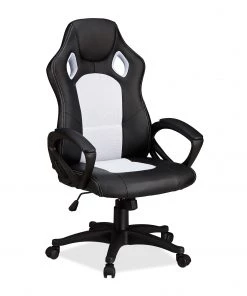 Relaxdays Gaming Stuhl XR9 im Racer Design - Schwarz - Weiß