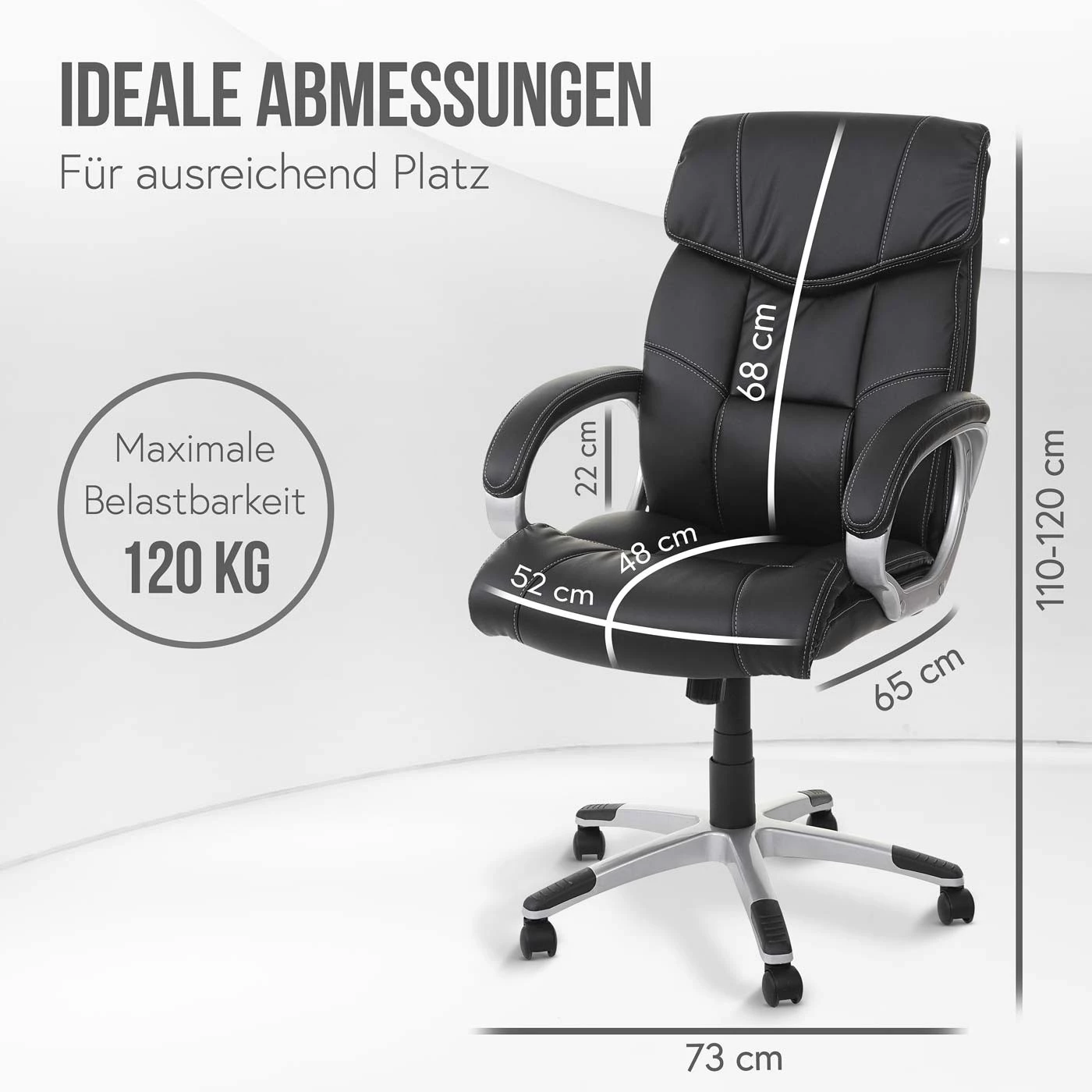 Bürostuhl HWC-A71 - Schwarz 8 Bürostuhl HWC-A71 - Schwarz – Bild 8