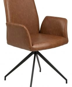 Ebuy24 Nadine Esszimmerstuhl - Eiche Schwarzbraun Dekor - Kunstleder