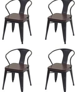 Esszimmerstuhl HWC-H10d (4er Set) - Braun