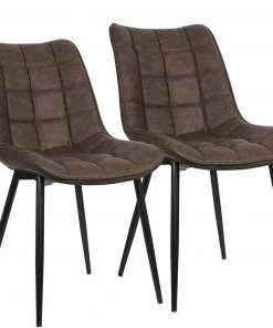 Woltu Esszimmerstuhl Serge - Braun - 2er Set