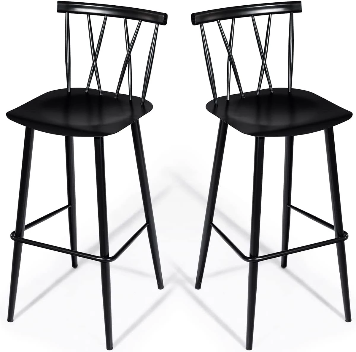 Costway 2er Set Esszimmerstuhl Barstuhl 1 Costway 2er Set Esszimmerstuhl Barstuhl