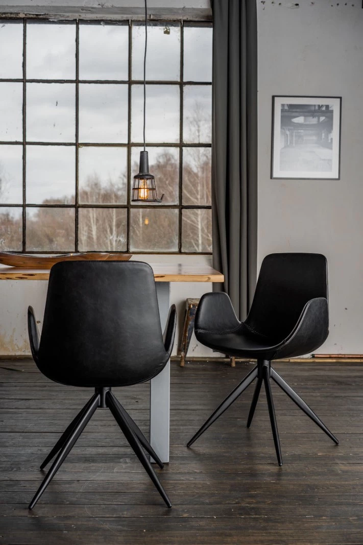 KAWOLA Stuhl QUEN drehbar Kunstleder - Schwarz - Kunstleder 2 KAWOLA Stuhl QUEN drehbar Kunstleder - Schwarz - Kunstleder – Bild 2