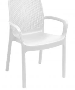 Dmora Stapelbarer Stuhl mit Rattaneffekt