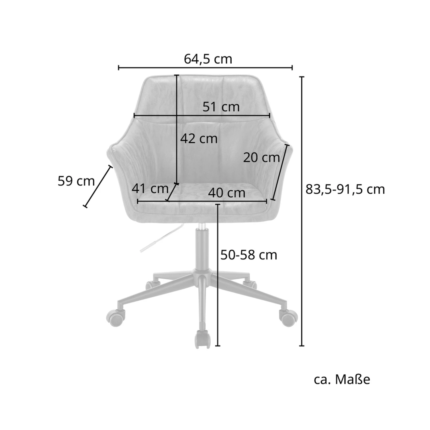 SVITA Drehstuhl Kunstleder Braun 6 SVITA Drehstuhl Kunstleder Braun – Bild 6