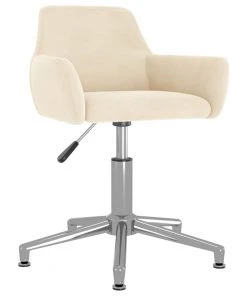 VidaXL Bürostuhl Drehbar Samt - Cremeweiß