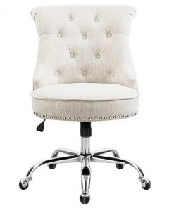 Urban Meuble Bürostühle BOWDEN BEIGE IRON BASE - Weiß