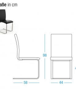 Fredriks Freischwinger Augusta I (2er-Set) - Echtleder Aude: Schwarz - Ohne Armlehnen -Deutschland Stühle Verkaufs-Shop designer schwingstuhl augusta 2er set echtleder schwarz 1351865