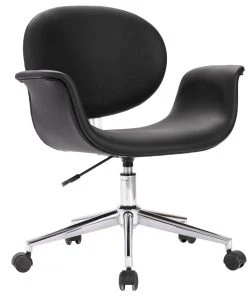 VidaXL Drehbarer Bürostuhl - Schwarz - Kunstleder