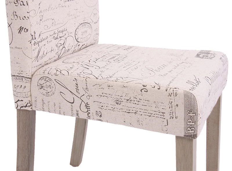 HWC Esszimmerstuhl Littau Schriftzug 2er-Set - Beige - Schwarz 3 HWC Esszimmerstuhl Littau Schriftzug 2er-Set - Beige - Schwarz – Bild 3