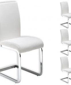 IDIMEX Schwingstuhl LETICIA (4er-Set) - Weiß