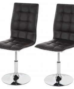 Esszimmerstuhl HWC-C41 (2er Set) drehbar - Braun