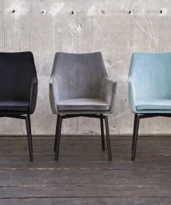 KAWOLA Stuhl CALI Velvet - Grau - Schwarz -Deutschland Stühle Verkaufs-Shop e34623d1d1f641bf87c388ddc995b83e