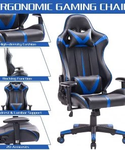 Woltu Gaming Stuhl Daniel - Schwarz - Blau -Deutschland Stühle Verkaufs-Shop e35b01259ecd454495efe5468b5767a1