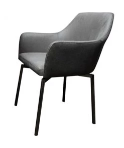 KAWOLA Stuhl LOUI drehbar Microfaser - Silber