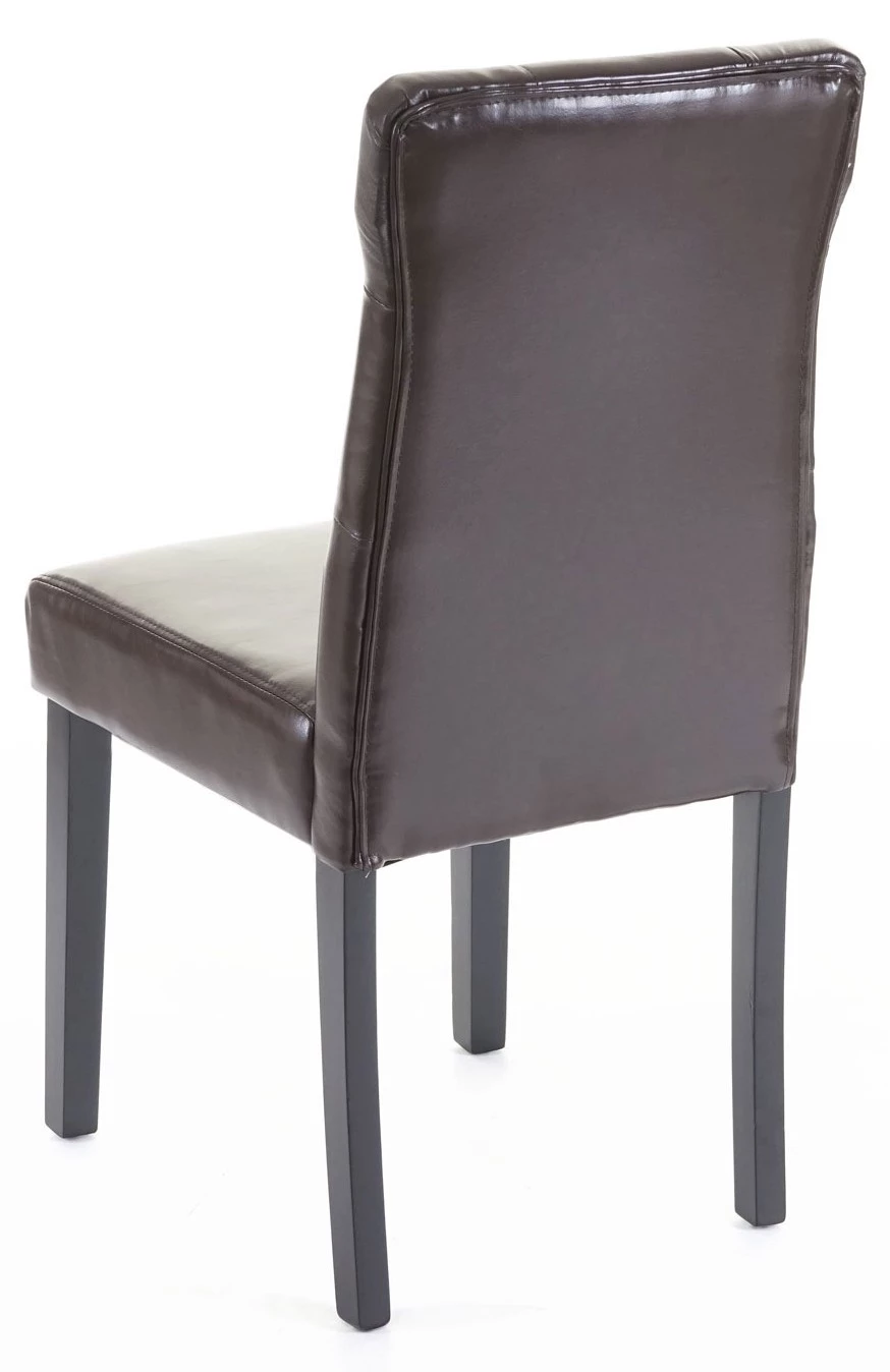 Esszimmerstuhl HWC-E58 (2er Set) - Braun - Schwarz - Kunstleder 2 Esszimmerstuhl HWC-E58 (2er Set) - Braun - Schwarz - Kunstleder – Bild 2