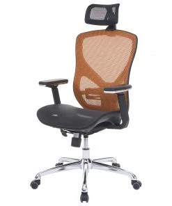 Bürostuhl HWC-A61 - Schwarz - Orange