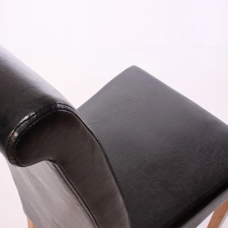 HWC Esszimmerstuhl M37 (2er Set) - Schwarz - Dunkelbraun - Echtleder 4 HWC Esszimmerstuhl M37 (2er Set) - Schwarz - Dunkelbraun - Echtleder – Bild 4