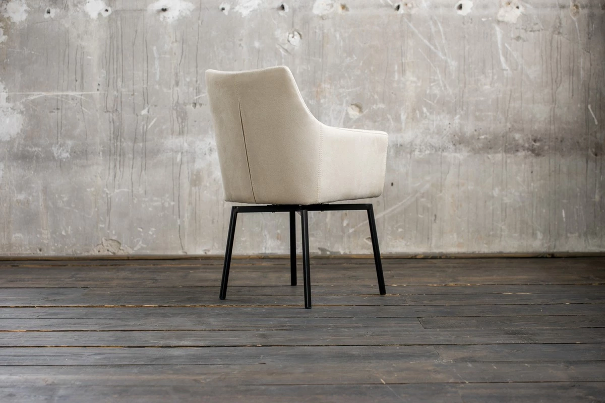 KAWOLA Stuhl CALI Microfaser - Beige - Schwarz 6 KAWOLA Stuhl CALI Microfaser - Beige - Schwarz – Bild 6