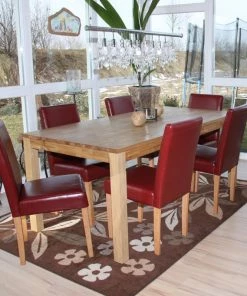 HWC Esszimmerstuhl Littau (4er Set) - Rot - Braun - Kunstleder - Echtleder -Deutschland Stühle Verkaufs-Shop e96e118d5f2e450a80391f436cf4687d