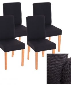 HWC Esszimmerstuhl Littau 4er-Set - Schwarz - Braun - Textil 6 HWC Esszimmerstuhl Littau 4er-Set - Schwarz - Braun - Textil -Deutschland Stühle Verkaufs-Shop ec781aad9a454102bb850a704f62a086