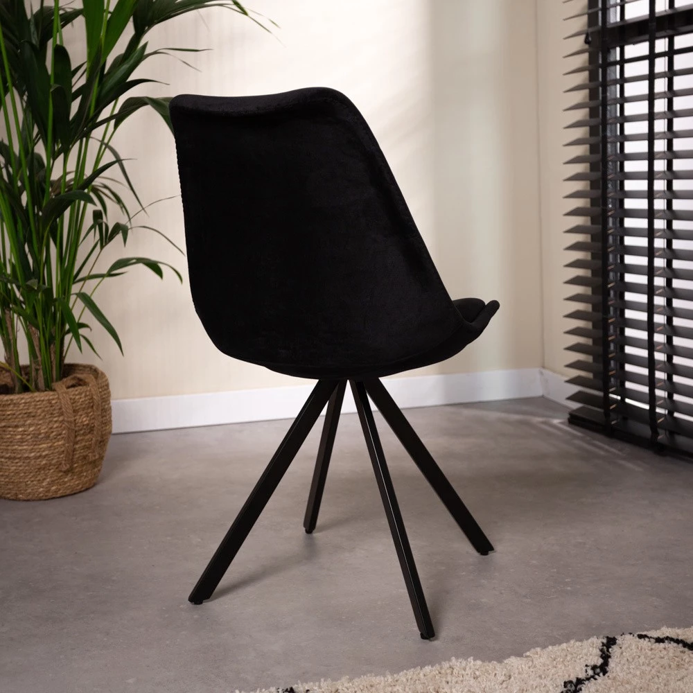 Dimehouse Jace Esszimmerstuhl Samt - Schwarz 4 Dimehouse Jace Esszimmerstuhl Samt - Schwarz – Bild 4