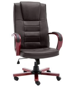 VidaXL Bürostuhl Echtleder - Braun