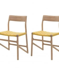 Studio Copenhagen Esszimmerstuhl Fleek - Gelb - 2er Set - Ohne Armlehnen