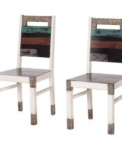 Wolf-Möbel Esszimmerstuhl Goa White (2er-Set) - Mango teilmassiv - Mango Vintage Weiß