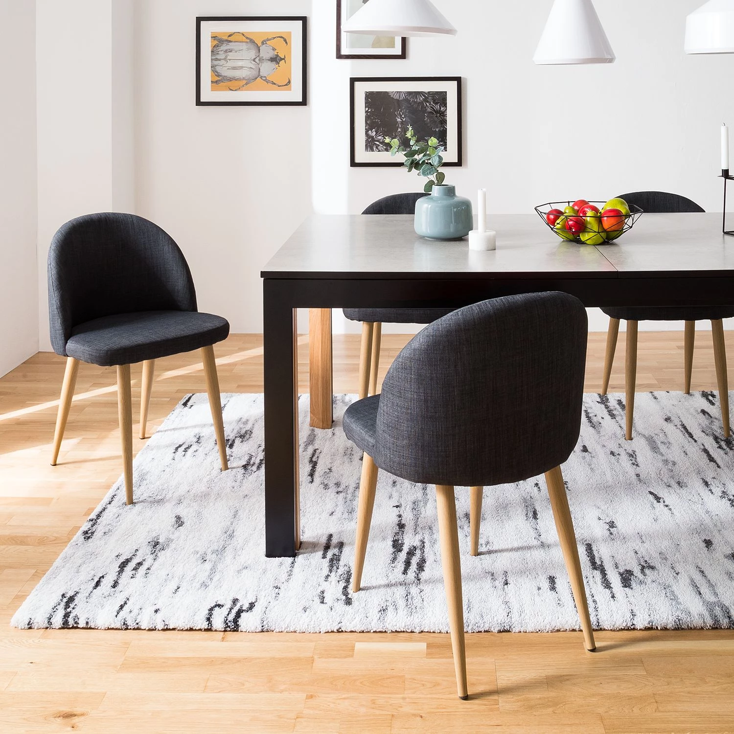 Mørteens Polsterstuhl Sangba (2er-Set) - Webstoff / Metall 2 Mørteens Polsterstuhl Sangba (2er-Set) - Webstoff / Metall – Bild 2