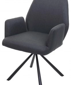 Esszimmerstuhl HWC-H71 drehbar - Anthrazit