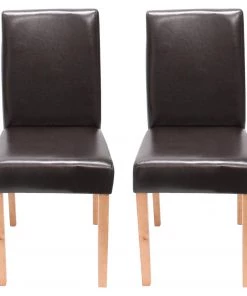 HWC Esszimmerstuhl Littau (2er Set) - Braun - Braun