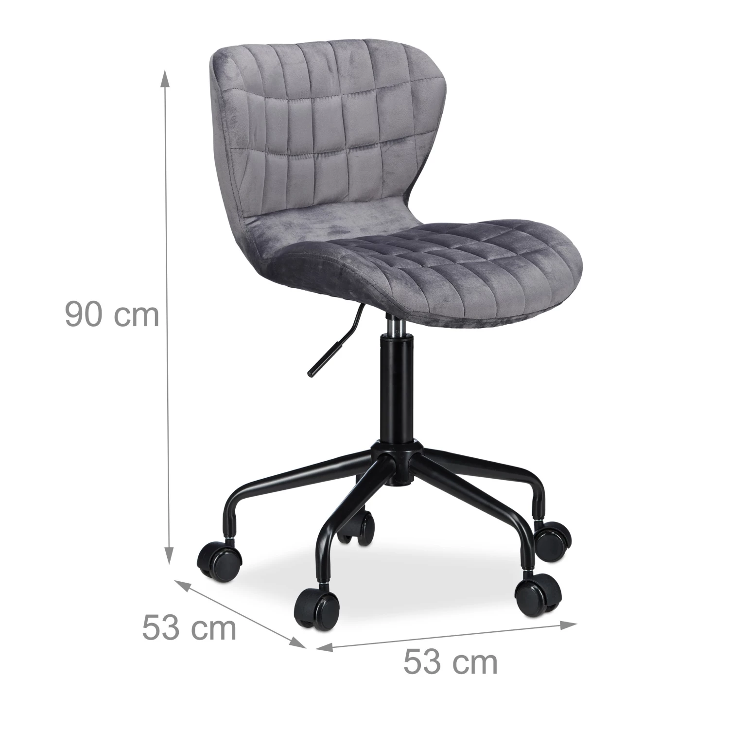 Relaxdays Bürostuhl Drehstuhl verschiedene Farben - Grau - Schwarz 7 Relaxdays Bürostuhl Drehstuhl verschiedene Farben - Grau - Schwarz – Bild 7