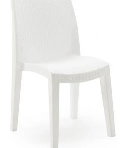 Dmora Stapelbarer Stuhl mit Rattaneffekt